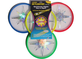 Lendav ketas Aerobie SKYLIGHTER LED tuledega kollane/punane