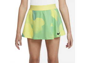 Laste tenniseseelik Nike Court Girls Dri Fit Victory Flouncy Skirt roheline/kollane