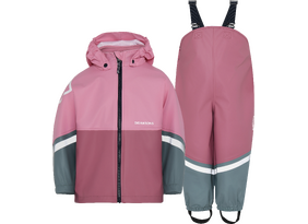 Laste vihmariiete komplekt Didriksons Waterman Kids Set 12 roosa/hall