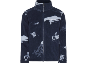 Laste fliispusa Didriksons Monte Printed Kids' Full-Zip 10 tumesinine