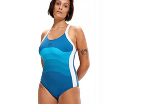 Naiste ujumistrikoo Speedo Shaping Entwine Printed 1pce W sinine