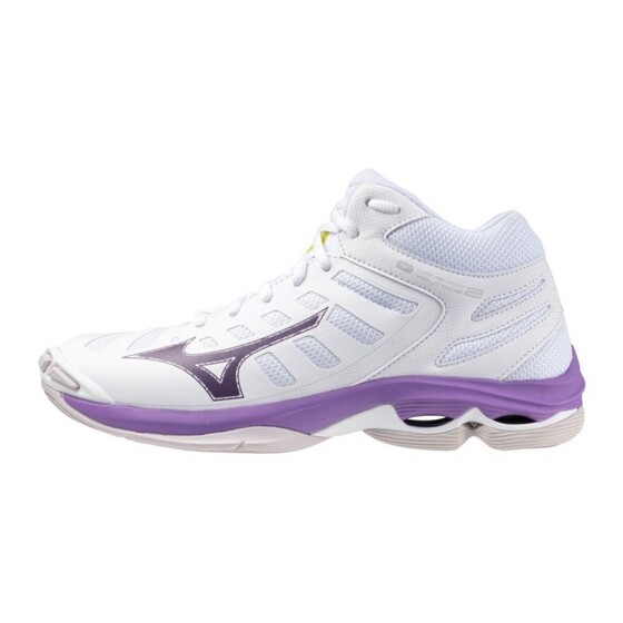 Võrkpallijalatsid Mizuno WAVE VOLTAGE 2 MID valge/helesinine/lilla